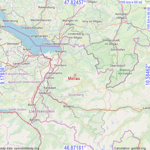 Mellau on map