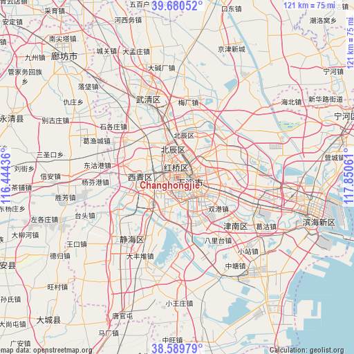 Changhongjie on map