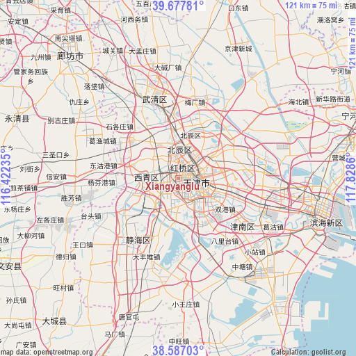 Xiangyanglu on map