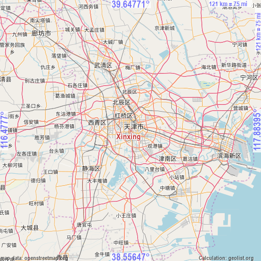 Xinxing on map