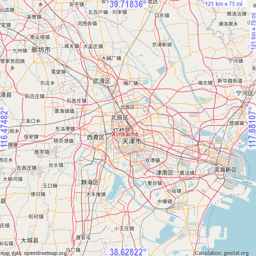 Xinkaihe on map