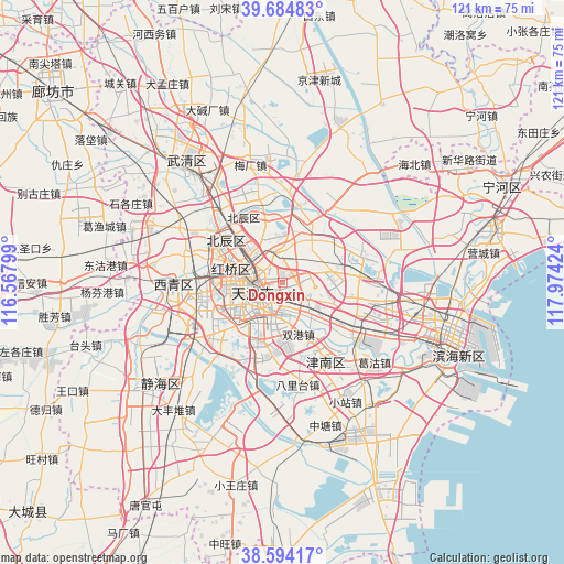 Dongxin on map