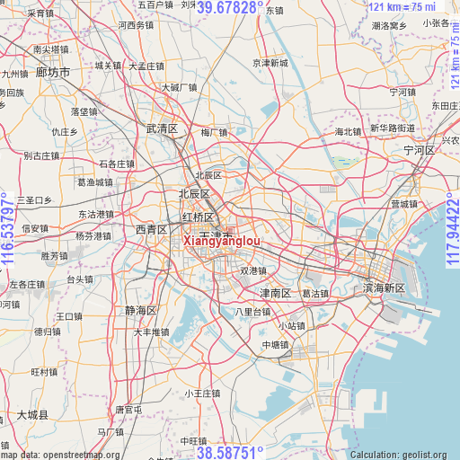 Xiangyanglou on map