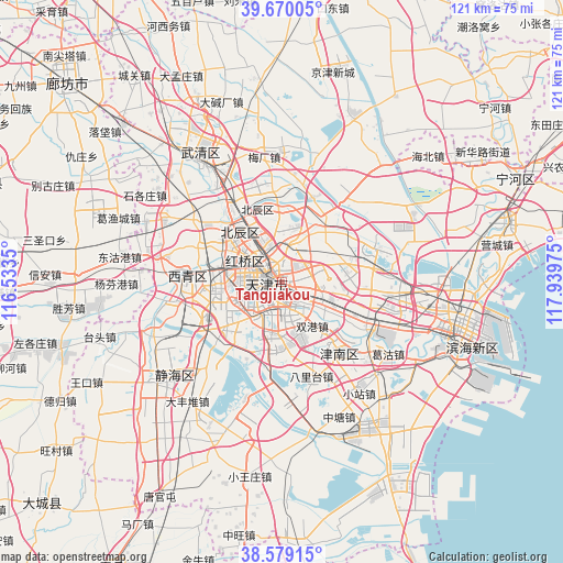 Tangjiakou on map