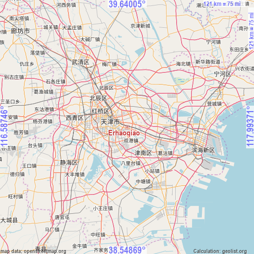 Erhaoqiao on map