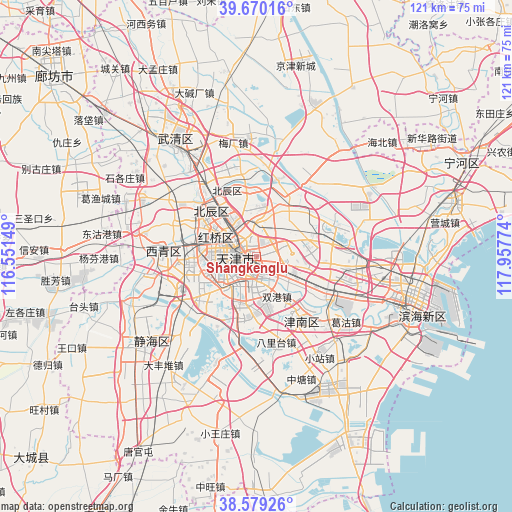 Shangkenglu on map