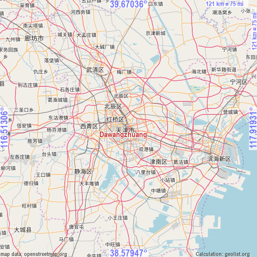 Dawangzhuang on map