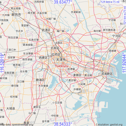 Yuexiulu on map