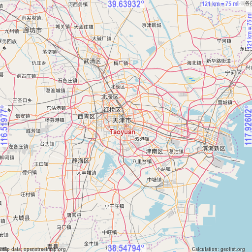 Taoyuan on map