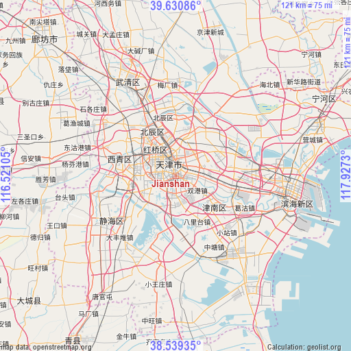 Jianshan on map