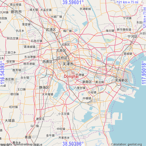 Donghai on map