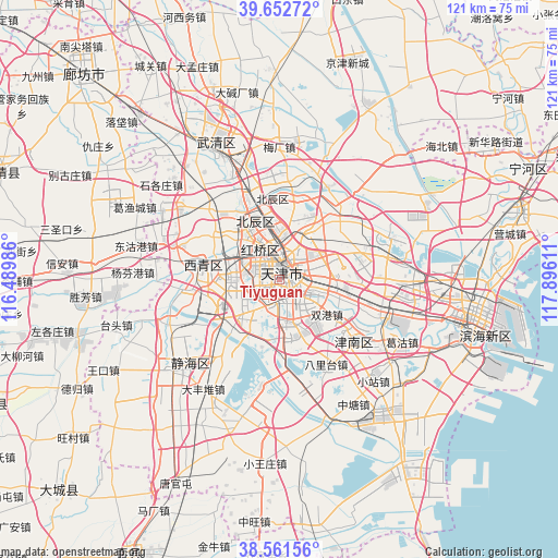 Tiyuguan on map