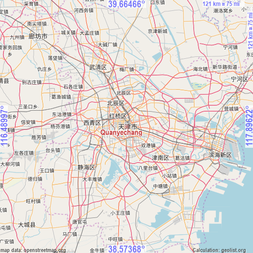 Quanyechang on map