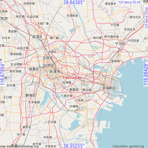 Yaoliuqiao on map