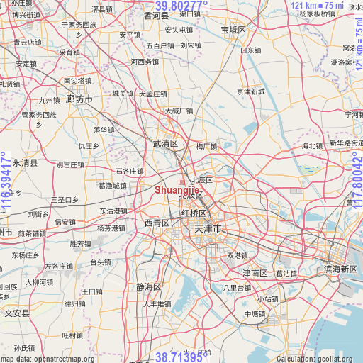 Shuangjie on map