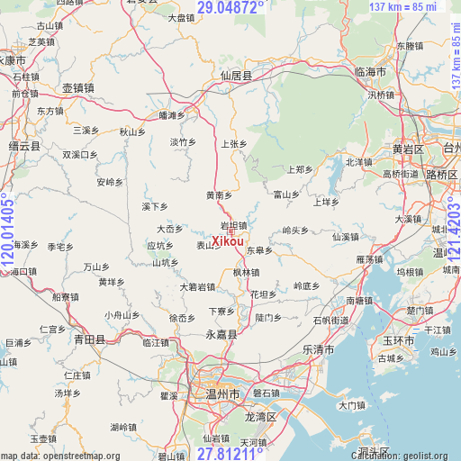 Xikou on map