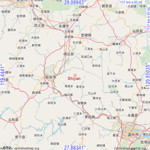 Shijian on map