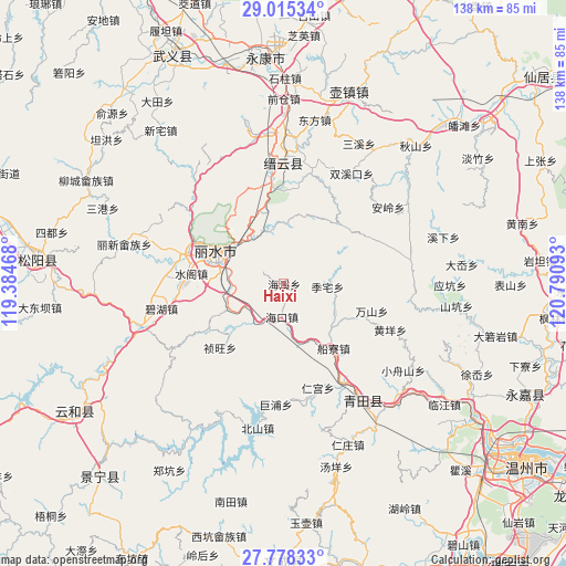 Haixi on map