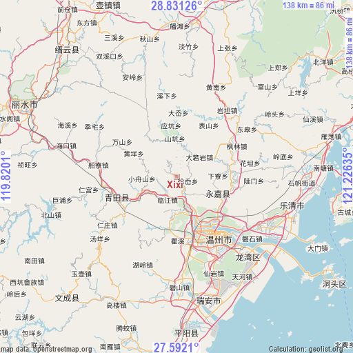 Xixi on map