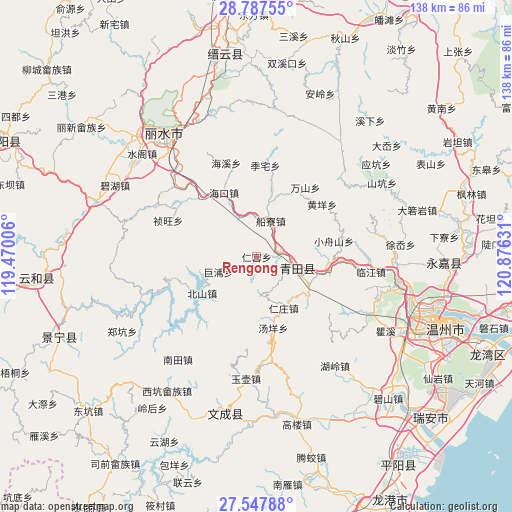 Rengong on map