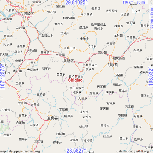 Shiqiao on map