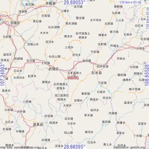 Wenfu on map