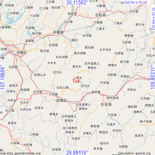 Tudi on map