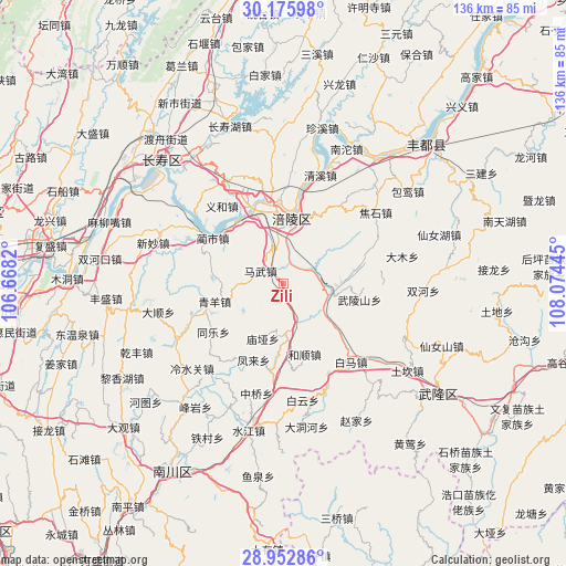 Zili on map