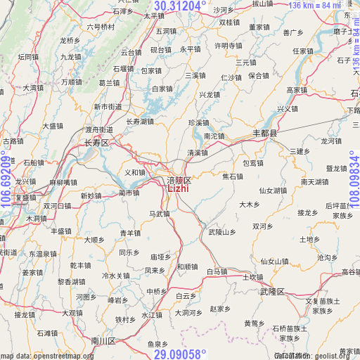 Lizhi on map