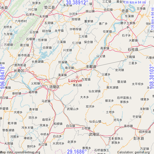 Luoyun on map