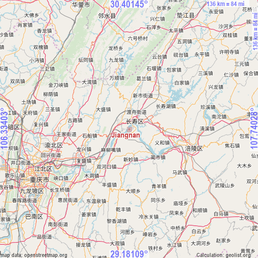 Jiangnan on map