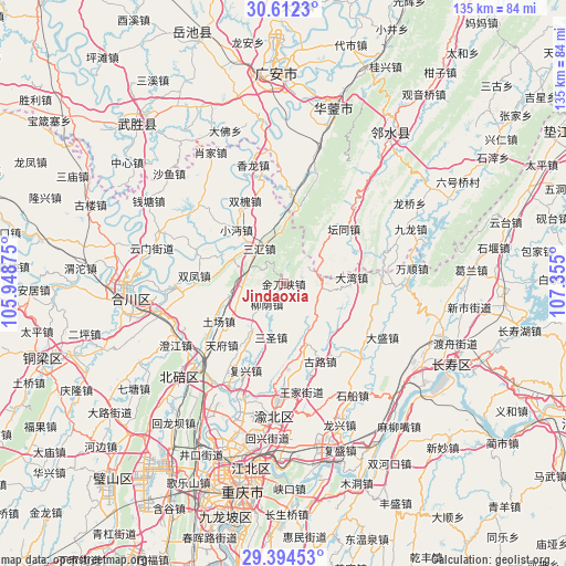 Jindaoxia on map