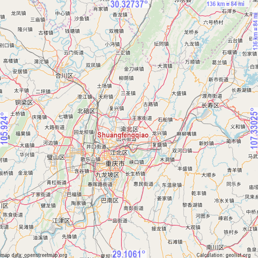 Shuangfengqiao on map