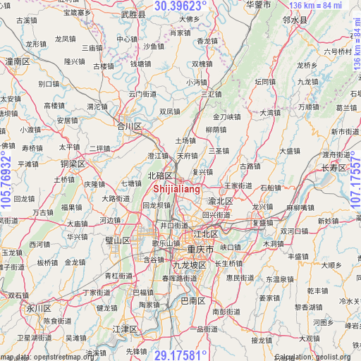 Shijialiang on map