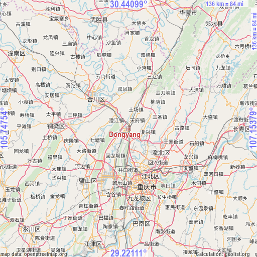 Dongyang on map