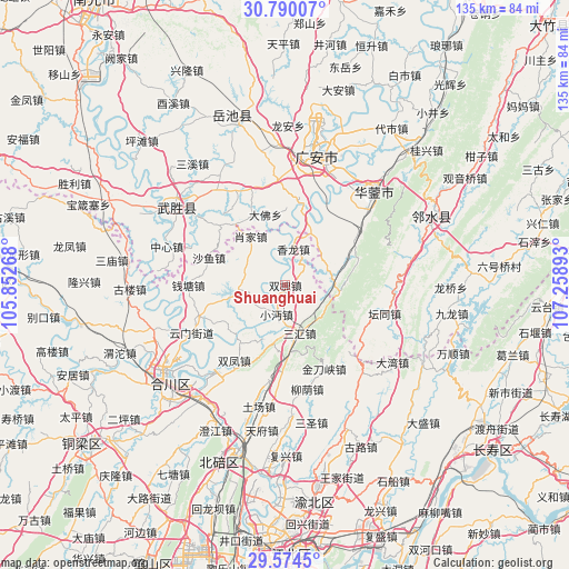 Shuanghuai on map