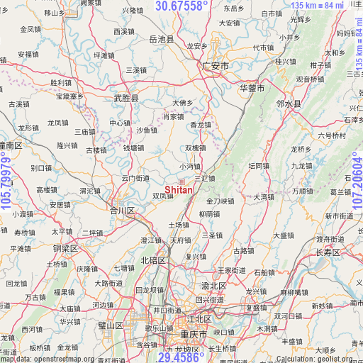 Shitan on map