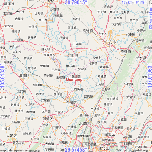 Qiantang on map