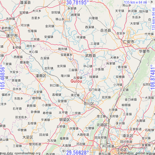 Gulou on map