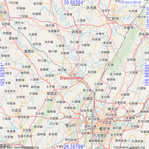 Diaoyucheng on map