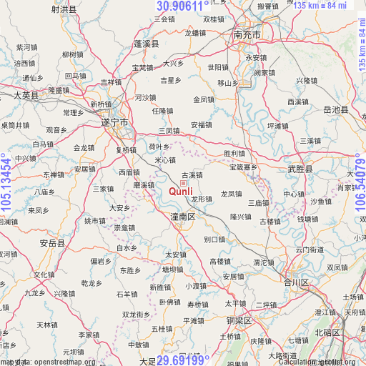 Qunli on map