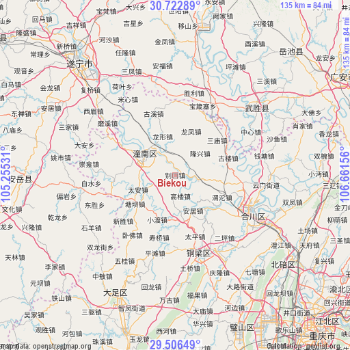 Biekou on map