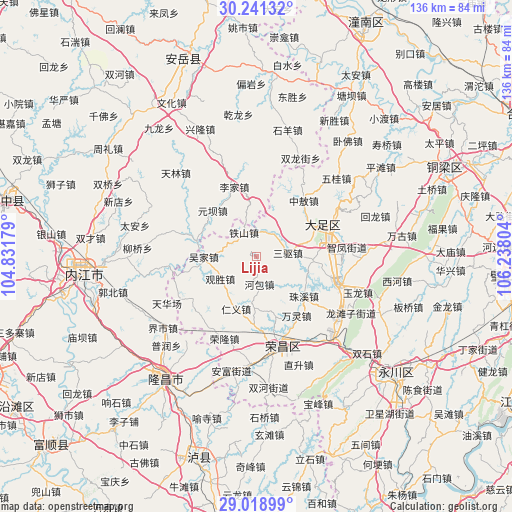 Lijia on map