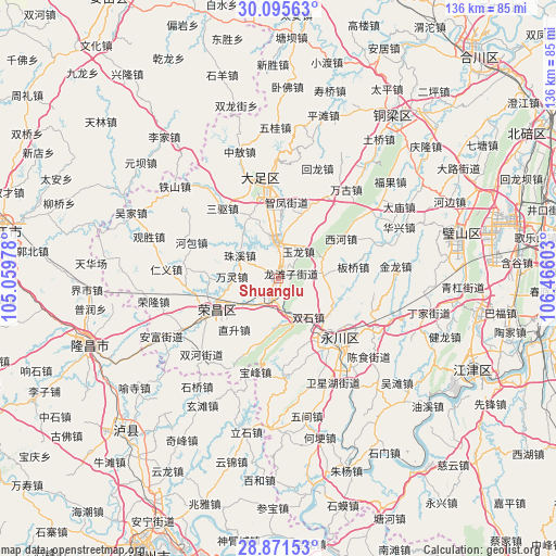 Shuanglu on map