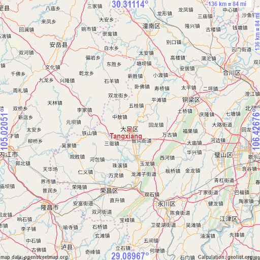 Tangxiang on map