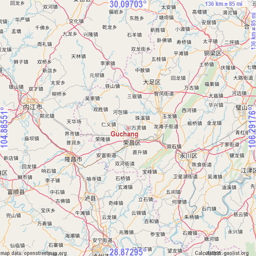 Guchang on map