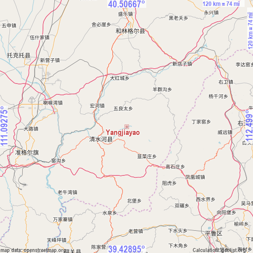 Yangjiayao on map