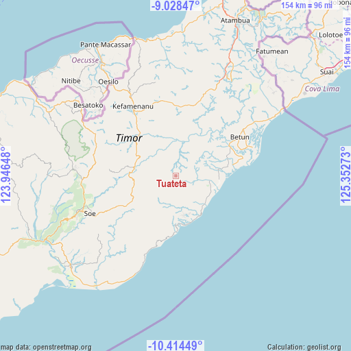 Tuateta on map