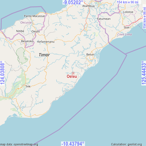 Oeleu on map