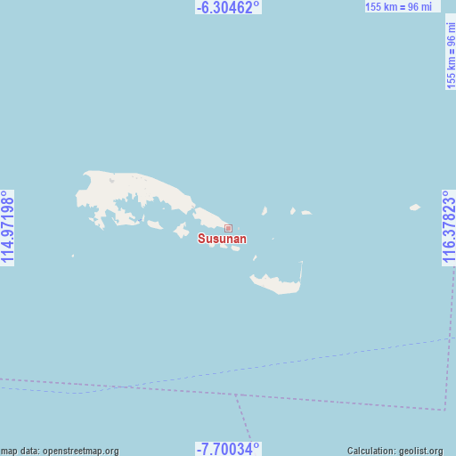 Susunan on map